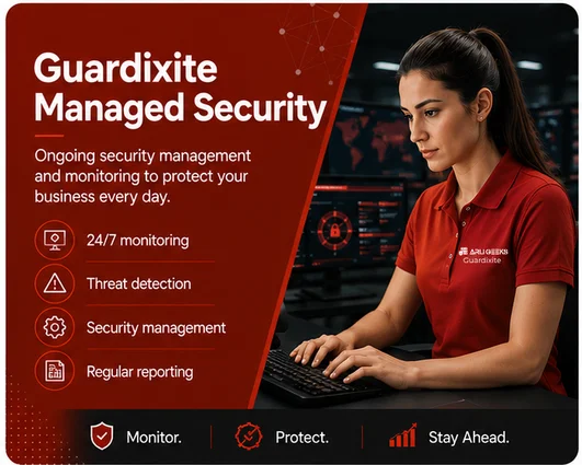 IT specialist providing remote helpdesk support to a business user