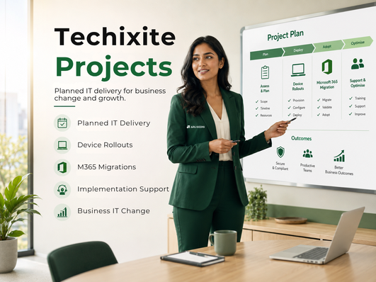 IT engineer working onsite on office network equipment
